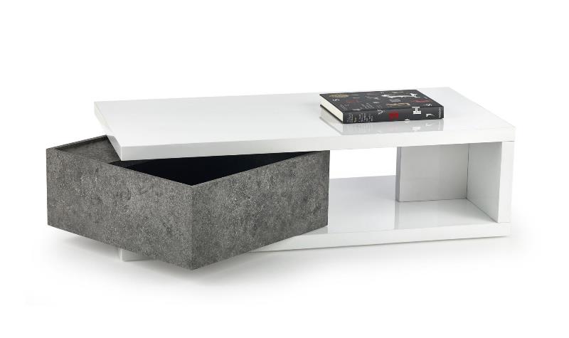 Журнальный столик Импала бетон/белый